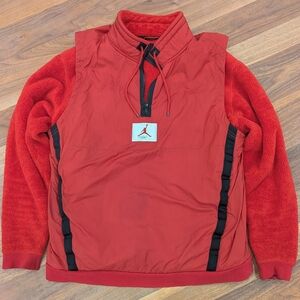 Jordan Men's Red Pullover Fleece-Lined Jacket